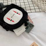 Spirited Away No Face Man Messenger Bag Plush Shoulder Bag for Kids