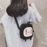 Spirited Away No Face Man Messenger Bag Plush Shoulder Bag for Kids