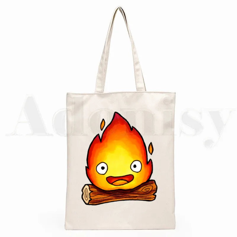 Howl's Moving Castle Miyazaki Hayao Graphic Cartoon Print Shopping Bag