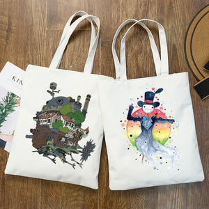 Howl's Moving Castle Miyazaki Hayao Graphic Cartoon Print Shopping Bag