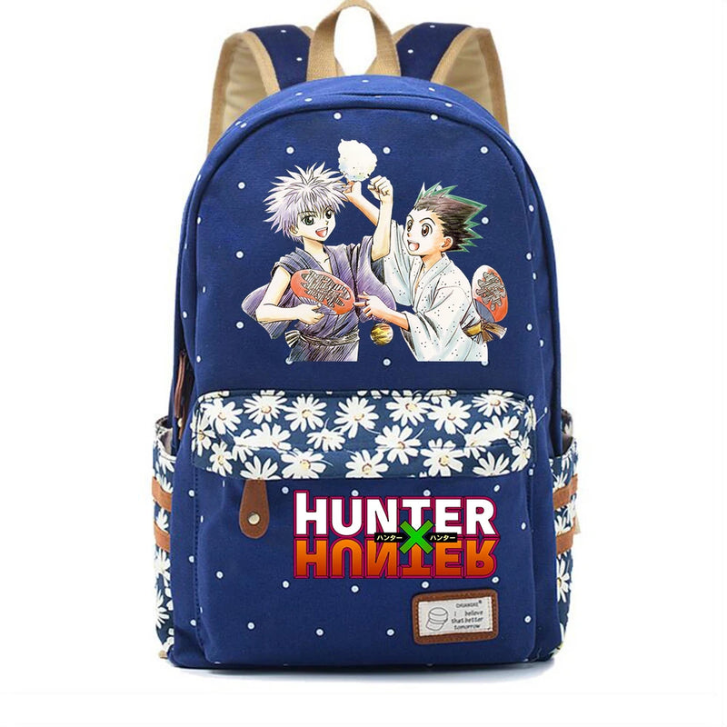 Anime Hunter Hunter Backpack Canvas Schoolbag Casual Packsack High Teenager