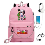 Anime Hunter Hunter Nylon Backpack Casual USB Charge Schoolbag Packsack