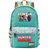 Anime Hunter Hunter Teenager Zip Backpack Student Green Schoolbag