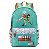 Anime Hunter Hunter Teenager Zip Backpack Student Green Schoolbag