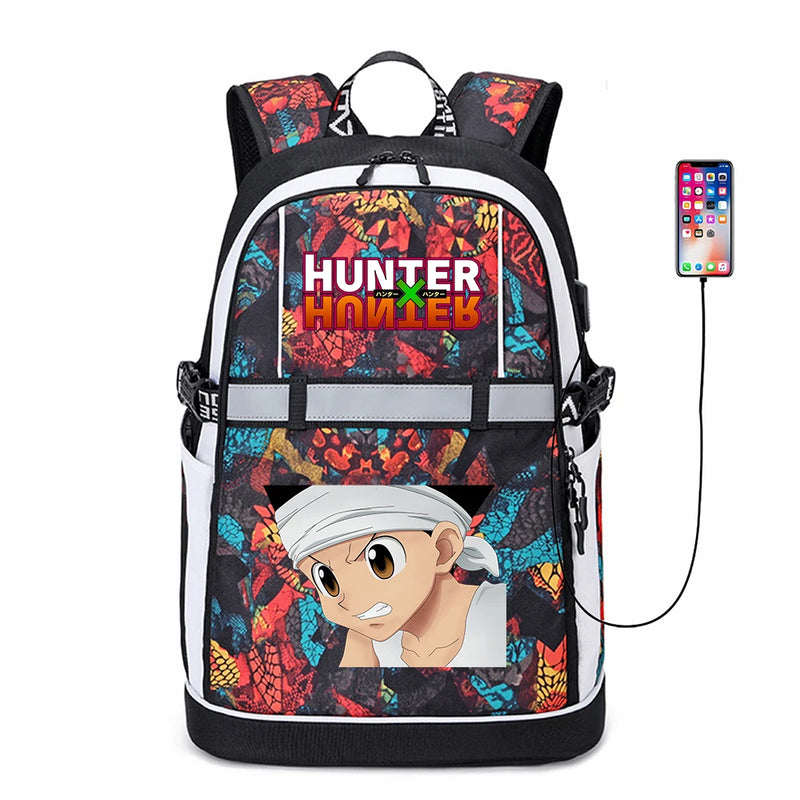 Anime Hunter Hunter USB Backpack Student Casual Bookbag Schoolbag Bag