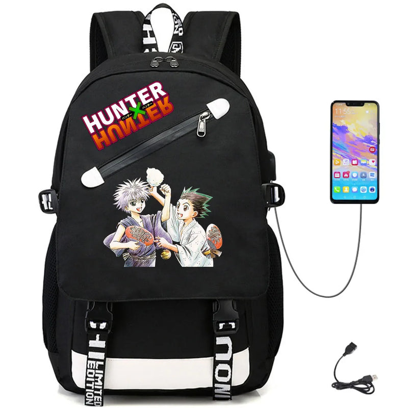 Anime Hunter Hunter USB Casual Backpack Oxford Schoolbag