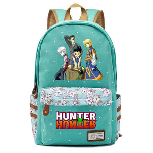 Anime Hunter Hunter Zipper Backpack Student Green Schoolbag