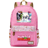 Anime Hunter Hunter Zipper Backpack Student Pink Schoolbag