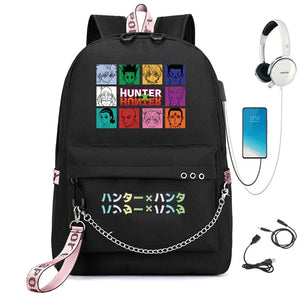 Anime Hunter x Hunter USB Backpack for School Girls Teenager Student