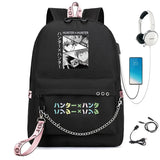 Anime Hunter x Hunter USB Backpack for School Girls Teenager Student