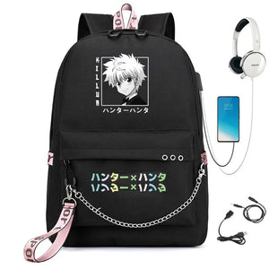 Anime Hunter x Hunter USB Backpack for School Girls Teenager Student
