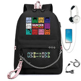 Anime Hunter x Hunter USB Backpack for School Girls Teenager Student