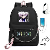 Anime Hunter x Hunter USB Backpack for School Girls Teenager Student