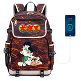 Inuyasha Casual Packsack Teenagers Rucksack USB Charging Backpack