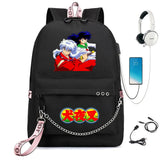 Inuyasha Nylon Backpack Schoolbag USB Charge Teen Travel Laptop Bag