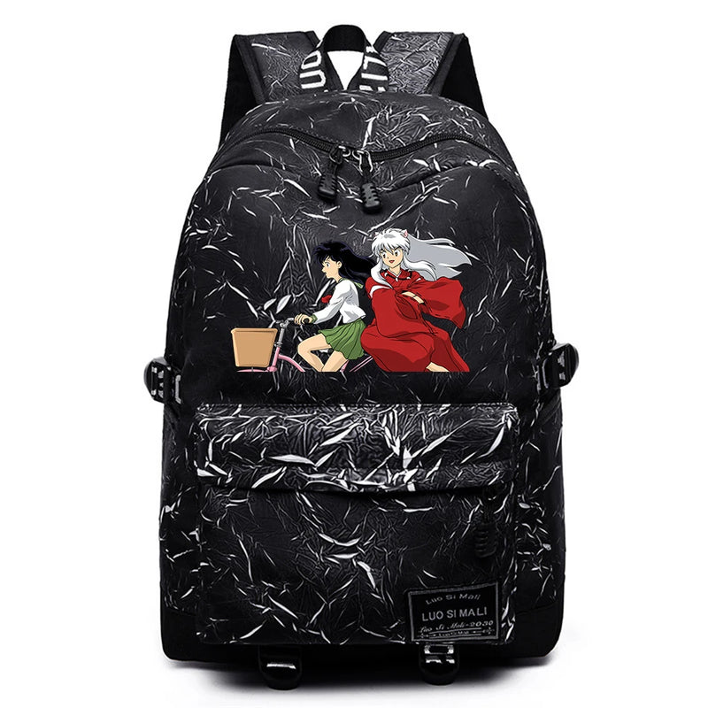 Inuyasha Schoolbag High Backpack Casual Teenger Unisex Packsack Mochila