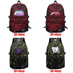 Anime JOJO'S Bizarre Adventure Fabric Backpack Schoolbag Zipper Mochila