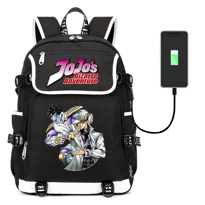 Anime JoJo's Bizarre Adventure USB Charging Backpack