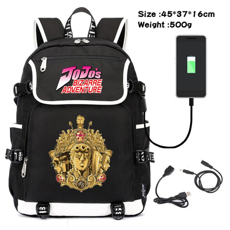 JoJo's Bizarre Adventure Casual Zipper Schoolbag