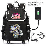 JoJo's Bizarre Adventure USB Charging Travel Laptop Bag Canvas