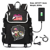 JoJo's Bizarre Adventure USB Charging Travel Laptop Bag Canvas