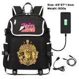 JoJo's Bizarre Adventure USB Charging Travel Laptop Bag Canvas