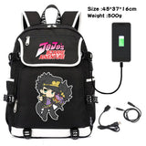 JoJo's Bizarre Adventure USB Charging Travel Laptop Bag Canvas