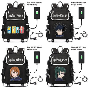 Jujutsu Kaisen Canvas Backpack USB Charging Schoolbag