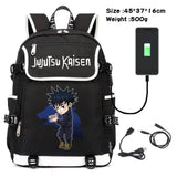 Jujutsu Kaisen Canvas Packsack USB Charging Teenagers Backpack
