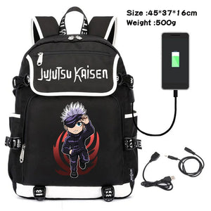 Jujutsu Kaisen Canvas Packsack USB Charging Teenagers Backpack
