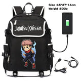 Jujutsu Kaisen Canvas Packsack USB Charging Teenagers Backpack