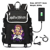 Jujutsu Kaisen Canvas Packsack USB Charging Teenagers Backpack