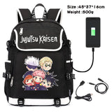 Jujutsu Kaisen Canvas Packsack USB Charging Teenagers Backpack