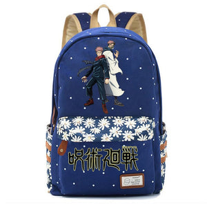 Jujutsu Kaisen Zip Backpack Canvas Schoolbag Travel Laptop Bag