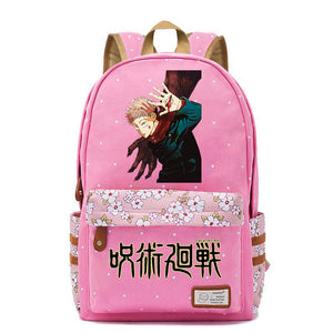 Jujutsu Kaisen Zipper Backpack Student Schoolbag Canvas Packsack