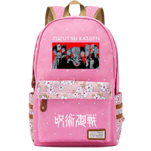 Jujutsu Kaisen Zipper Backpack Student Schoolbag Canvas Packsack