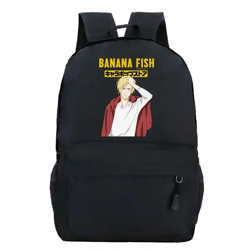 Anime Laptop Banana Fish Backpack School Bag Rucksack Anti Theft Men Backbag