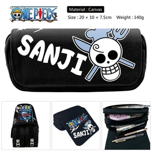 Anime Luffy Law Zip Pencil Case Boys Girls Cosmetic Bag