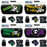 Anime Luffy Law Zip Pencil Case Boys Girls Cosmetic Bag