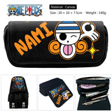 Anime Luffy Law Zip Pencil Case Boys Girls Cosmetic Bag