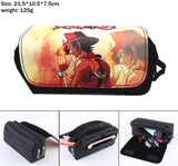 Anime Luffy Law Luffy Canvas Pencil Case Student Penbag Women Portable