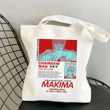 Chainsaw Man Tote Bag Canvas Shoulder Eco Hip Hop Shopping Women