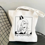 Chainsaw Man Tote Bag Canvas Shoulder Eco Hip Hop Shopping Women