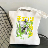 Chainsaw Man Tote Bag Canvas Shoulder Eco Hip Hop Shopping Women