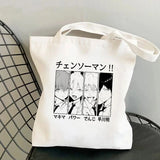 Chainsaw Man Tote Bag Canvas Shoulder Eco Hip Hop Shopping Women