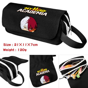 Anime My Hero Academia Deku Shoto Pencil Case Double Zipper School Bags
