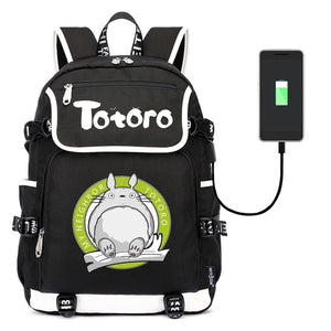 My Neighbor Totoro Backpack Canvas Teenger Zipper Packsack Casual School Bag