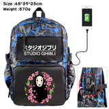 Anime My Neighbor Totoro Backpack Student Schoolbag USB Casual Travel Knapsack