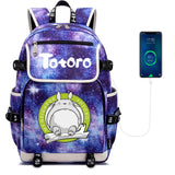 Anime Totoro Casual Backpack Canvas Packsack Zipper School Bag