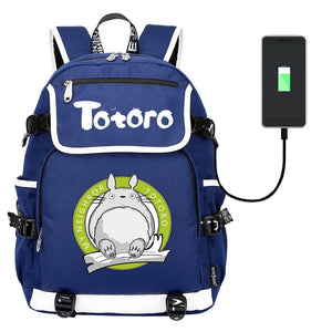 Anime Totoro Casual Backpack Canvas Packsack Zipper School Bag